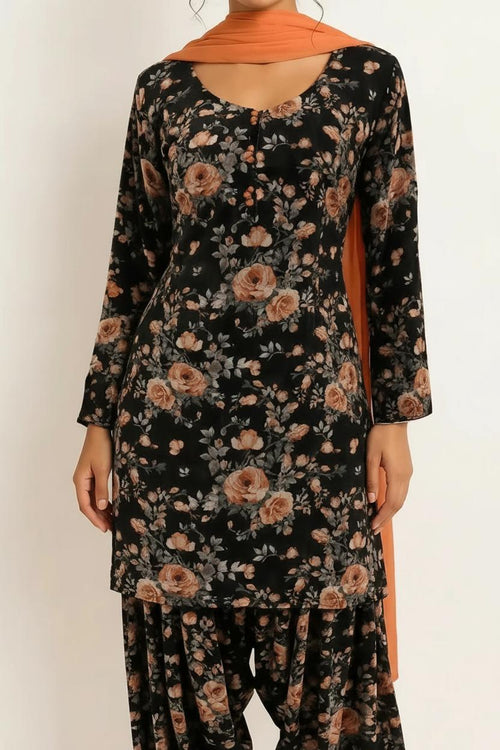 Black & Orange (Floral)