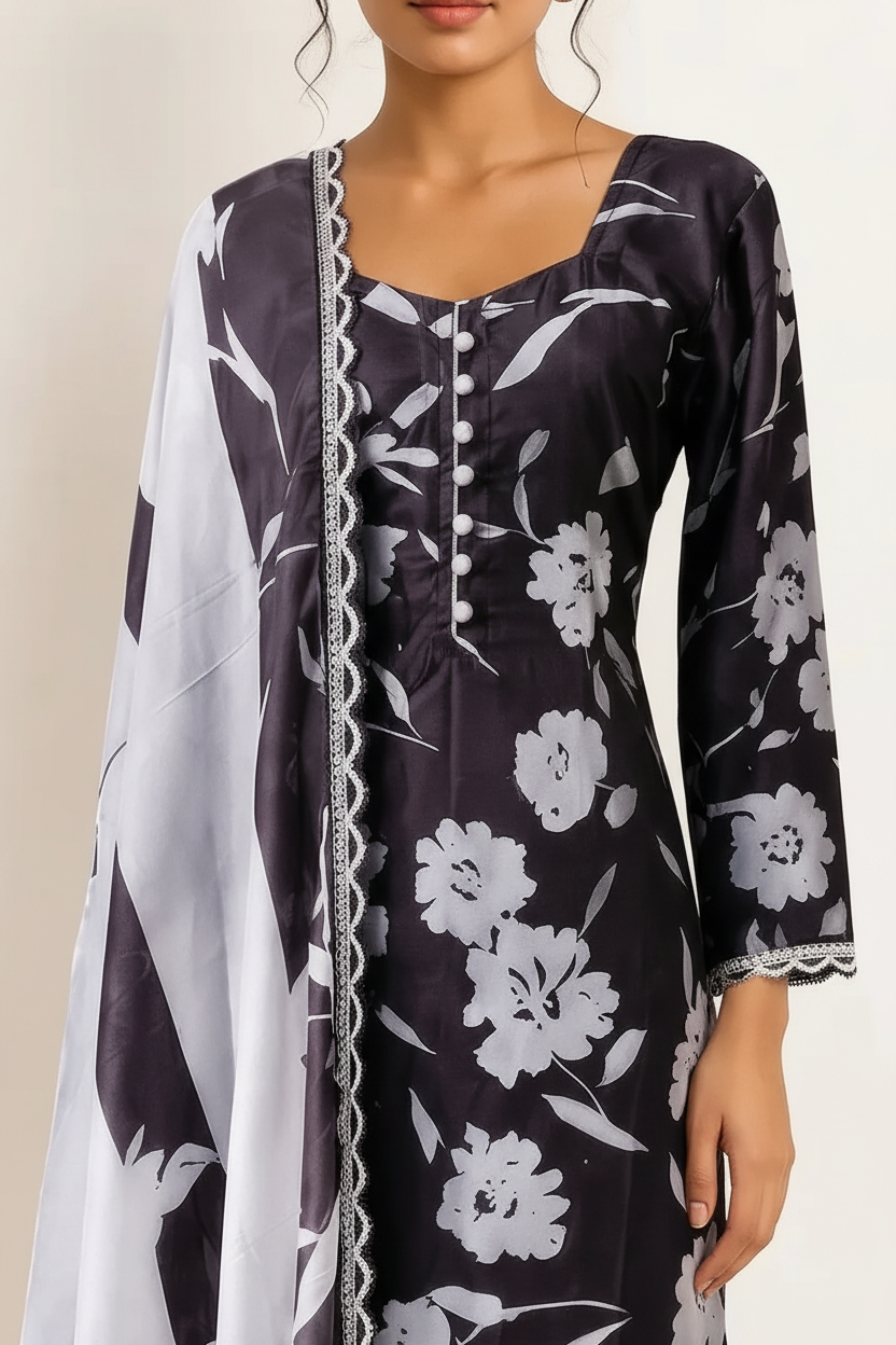 Black & White (Floral)