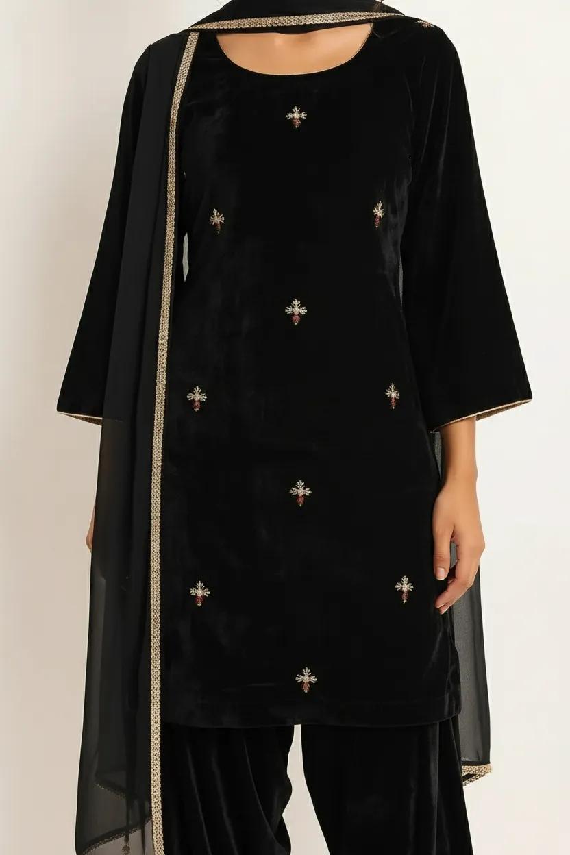 Black Salwar Suit (Handwork)