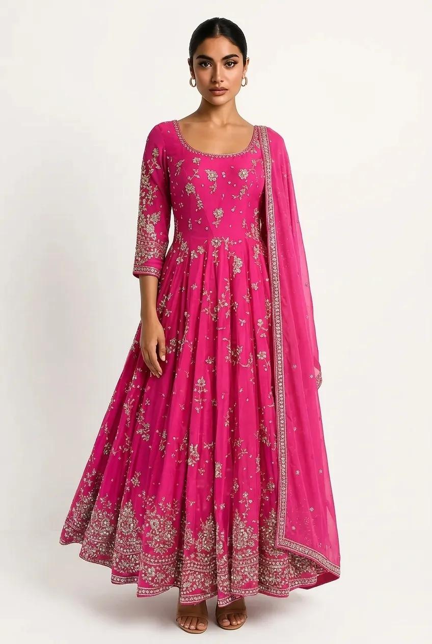 Pink Heavy Embroidered Lehenga