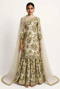 Cream + Green Lehenga