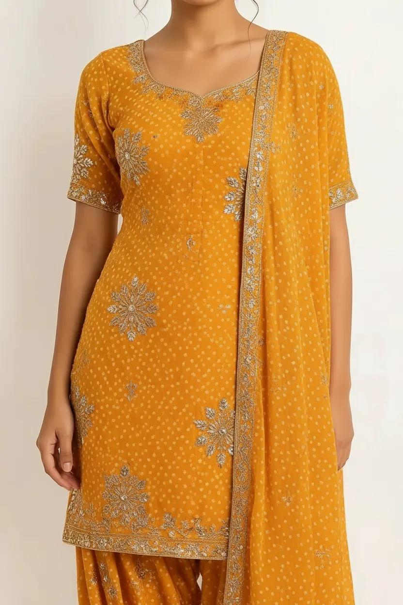 Orange (Bandhani Design)