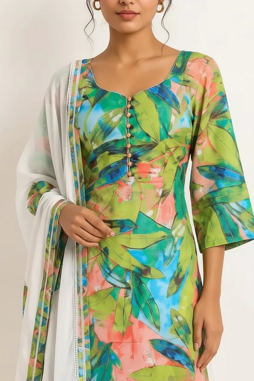 Green Colorful (Floral)