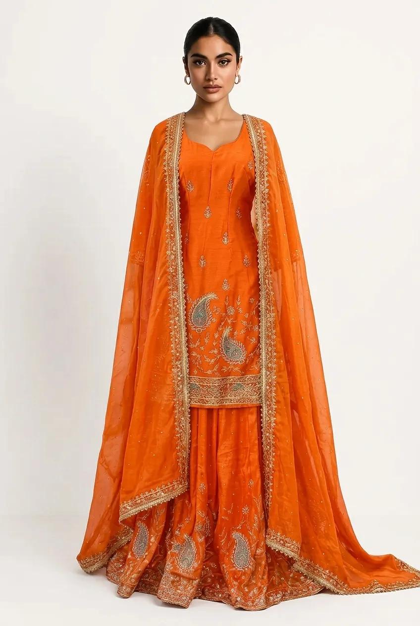 Burnt Orange Lehenga