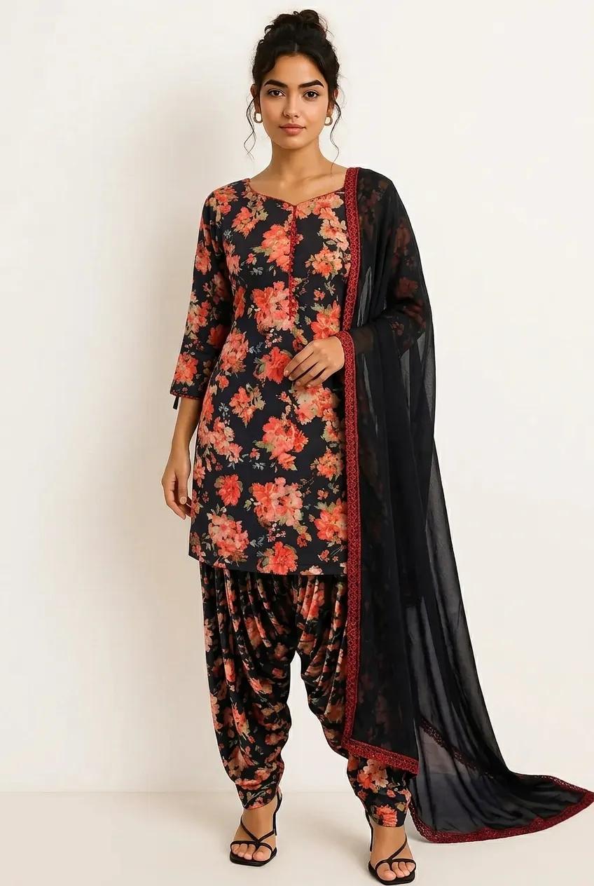 Black & Red (Floral)