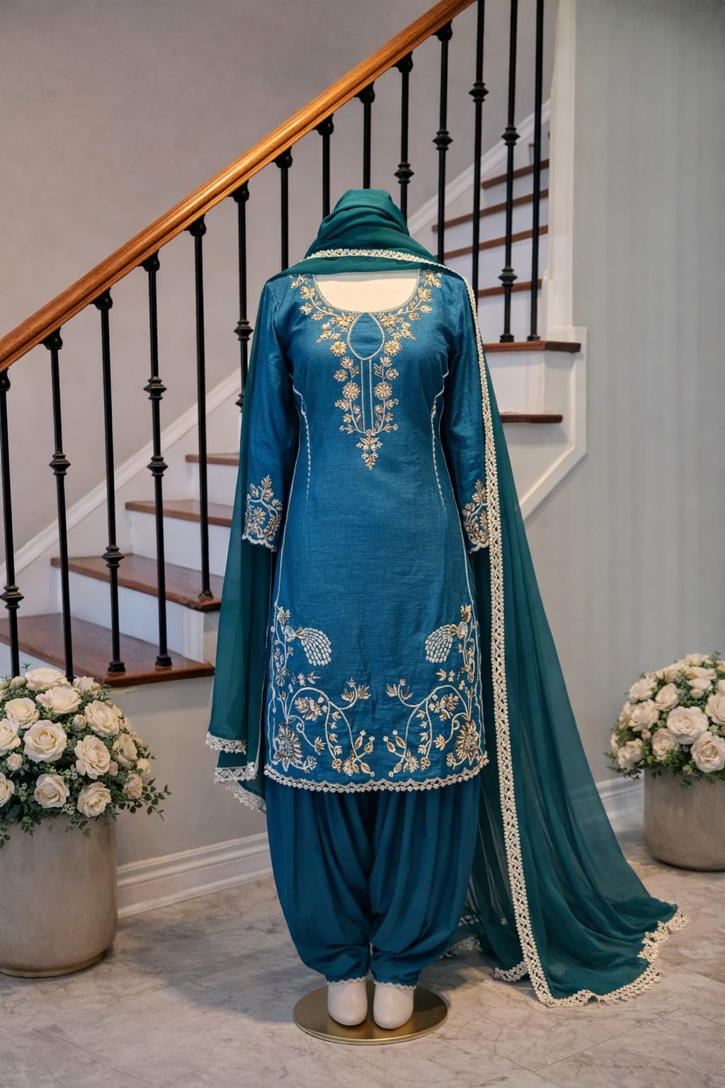 Teal Blue (Raw Silk)