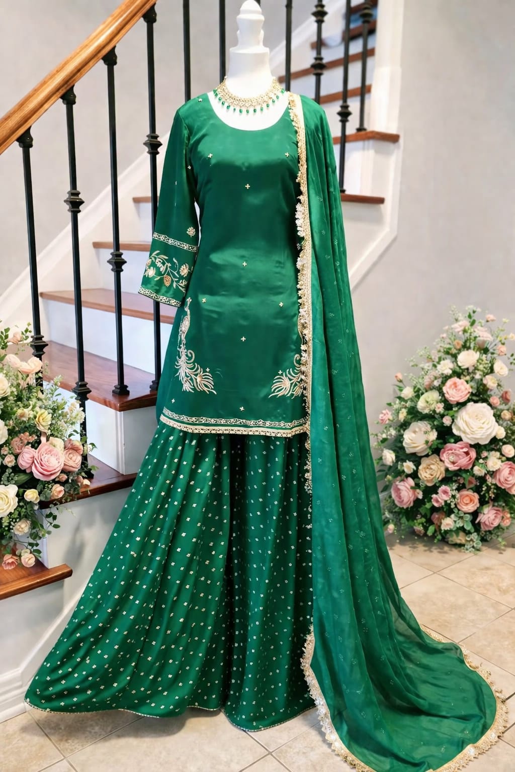 Emerald Green (Peacock Handwork)