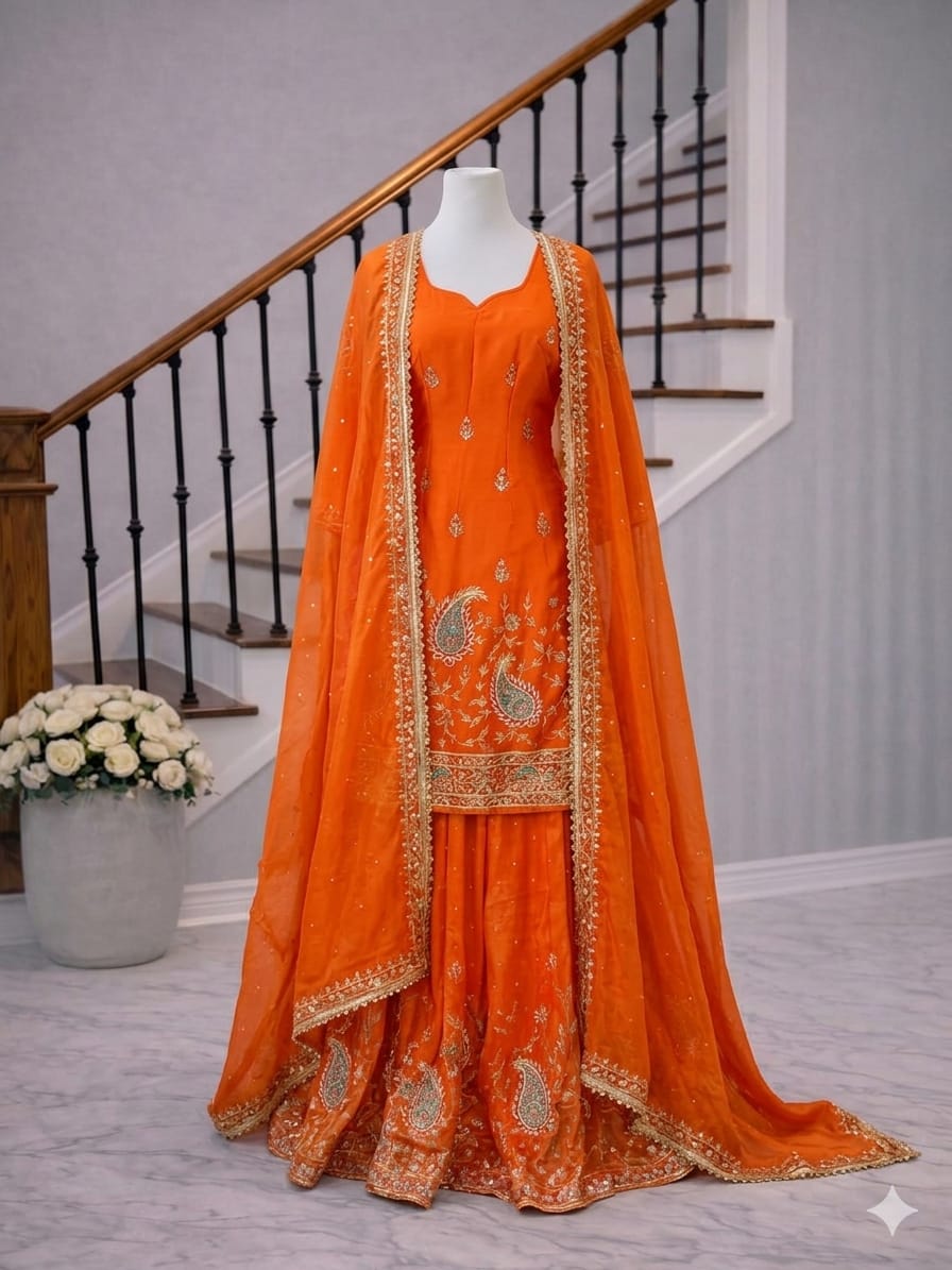 Burnt Orange Lehenga