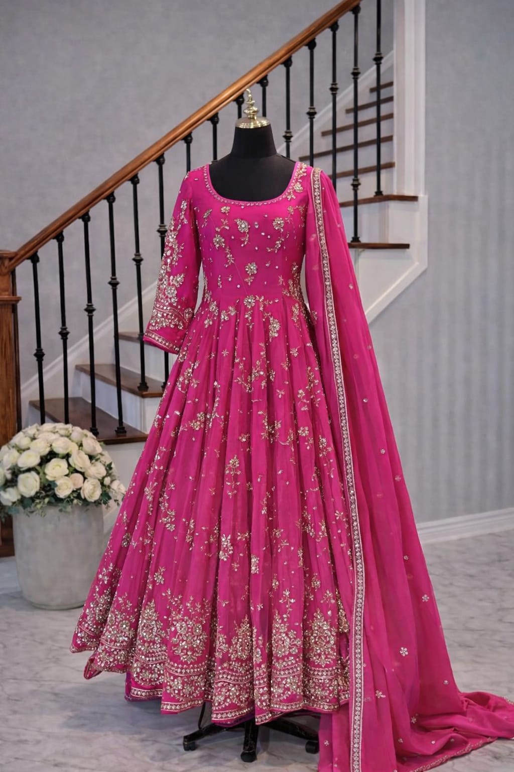 Pink Heavy Embroidered Lehenga
