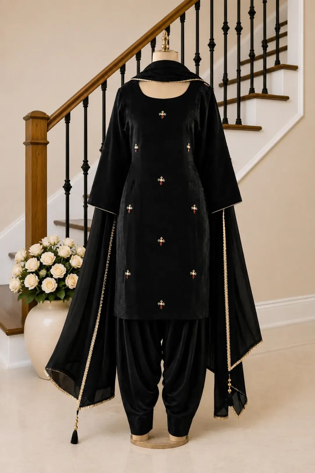 Black Salwar Suit (Handwork)