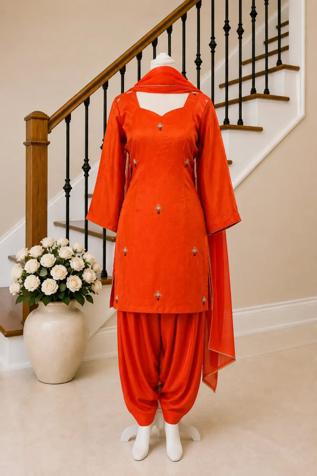 Orange Salwar Suit (Handwork)