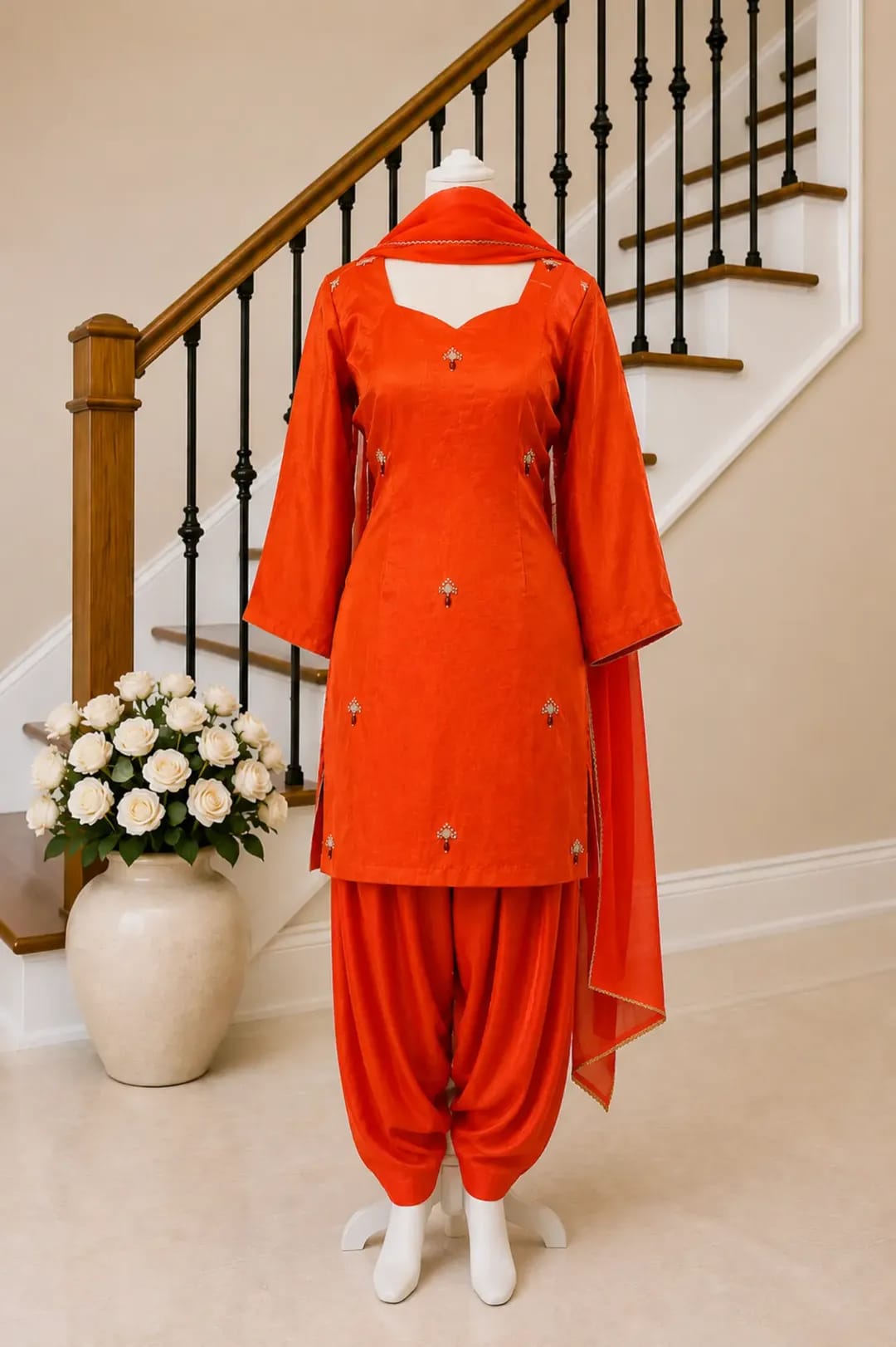 Orange Salwar Suit (Handwork)