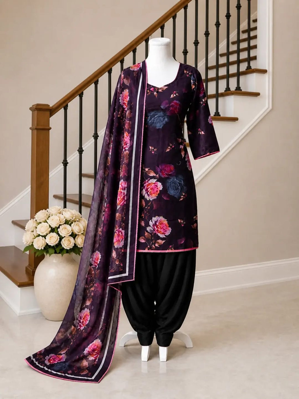 Black & Purple (Floral)