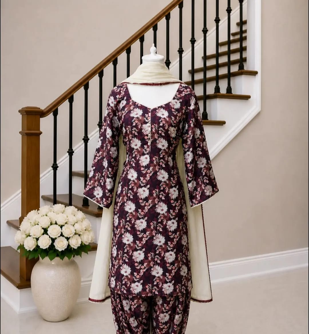 Chocolate Brown (Floral)