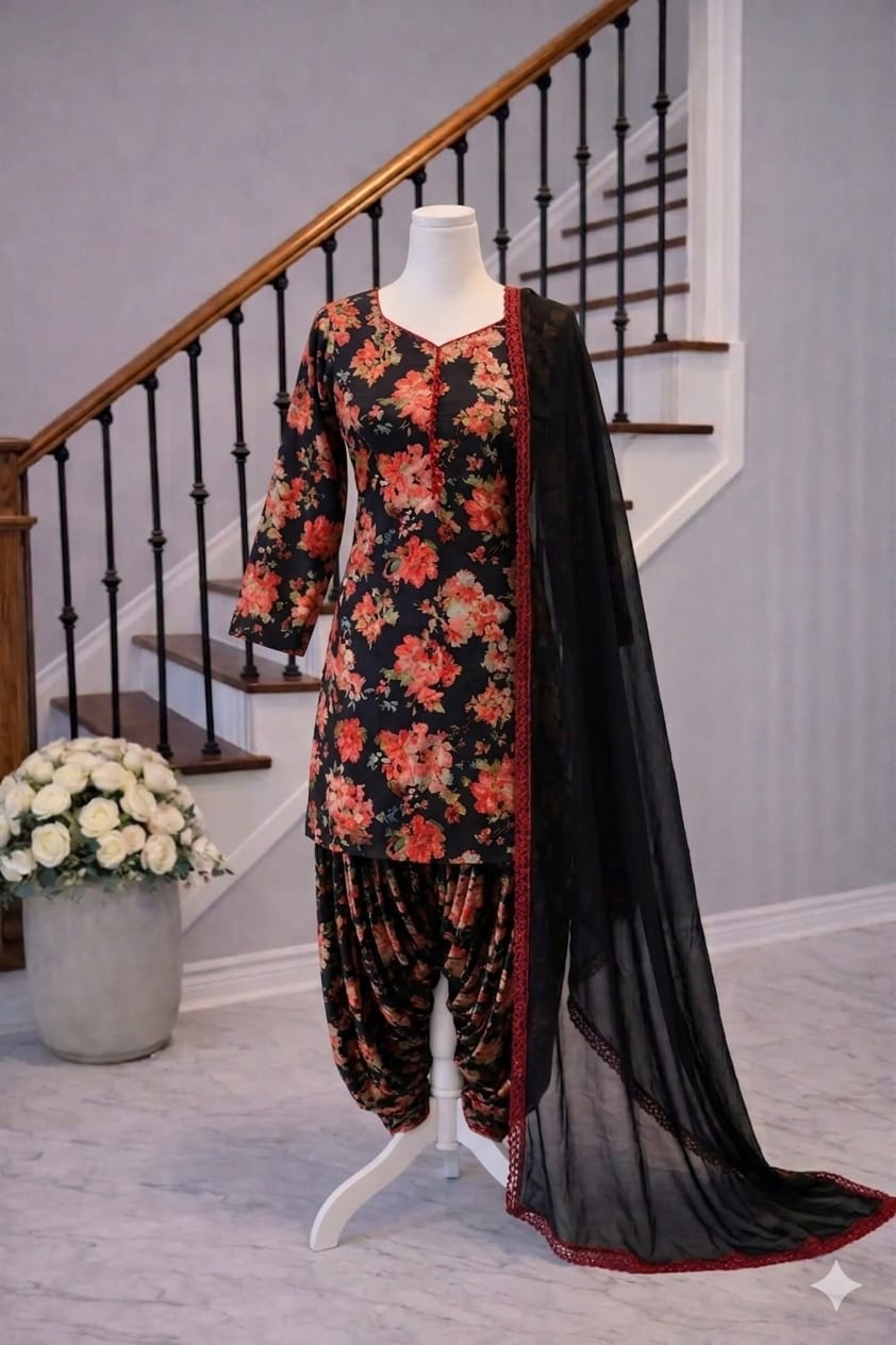 Black & Red (Floral)