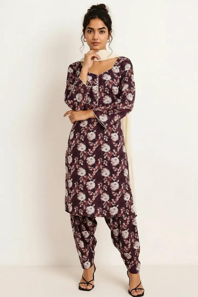Chocolate Brown (Floral)
