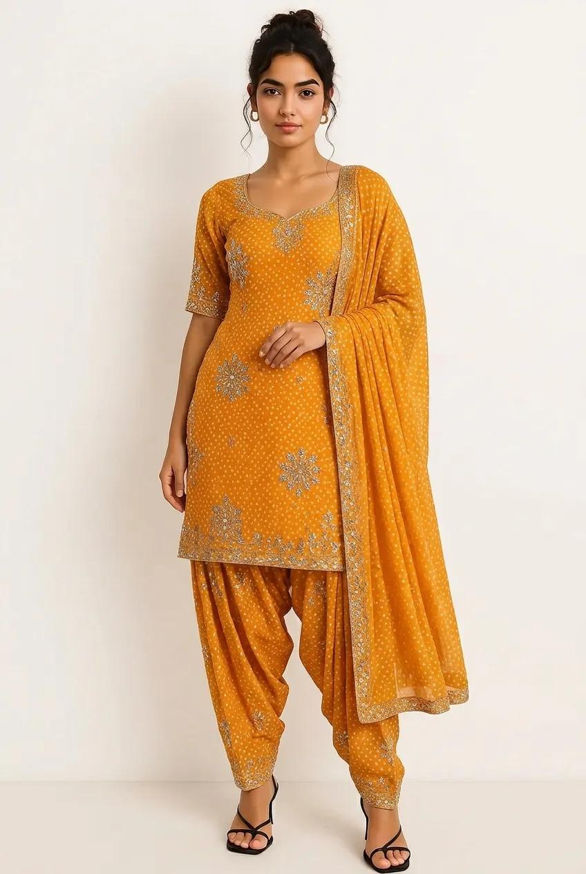 Orange (Bandhani Design)