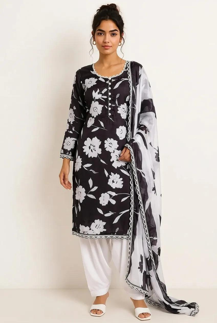 Black & White (Floral)