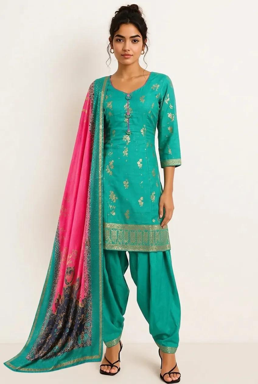Green Salwar Suit (Silk)