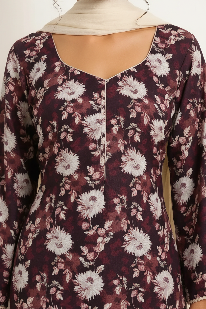 Chocolate Brown (Floral)