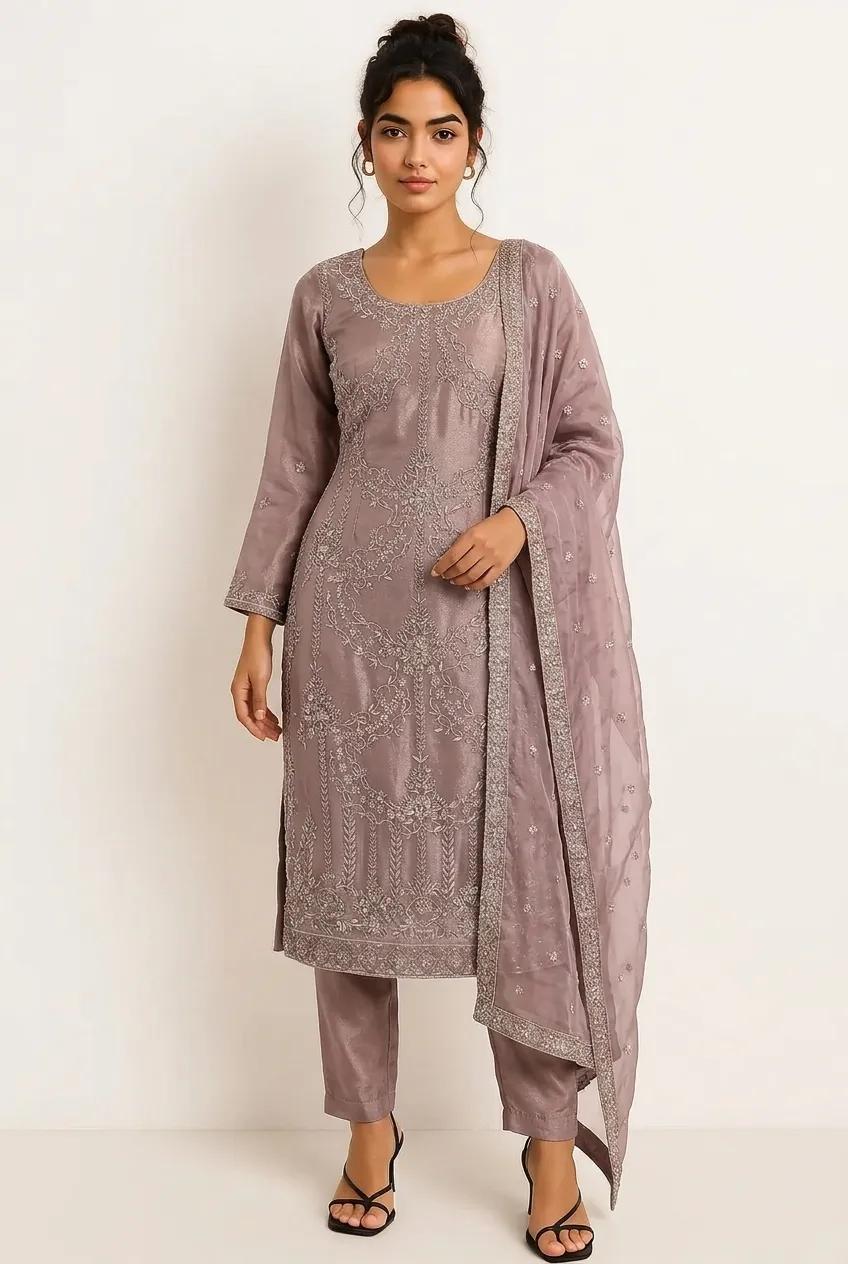 Mauve (Fully Dabka Work)
