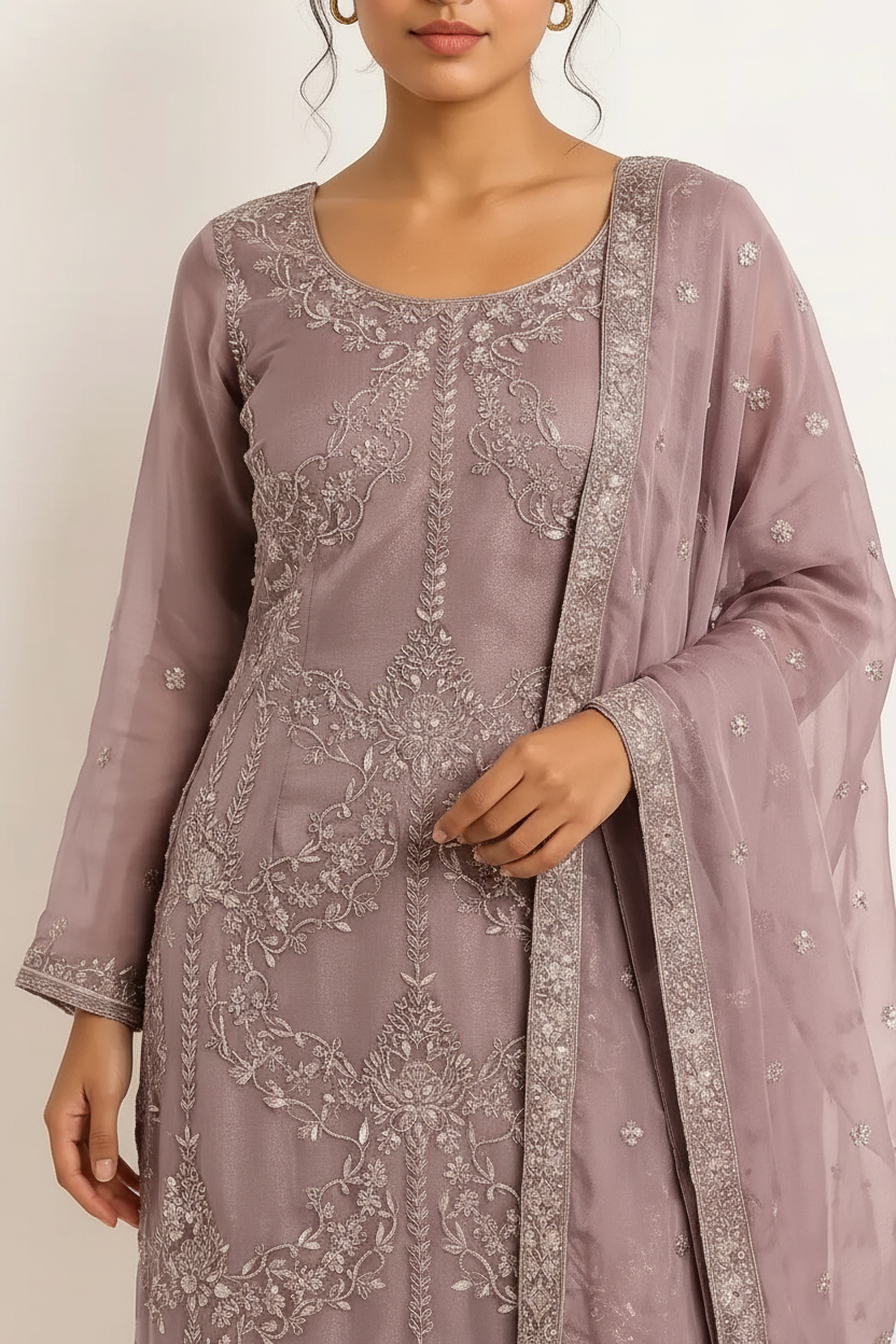 Mauve (Fully Dabka Work)
