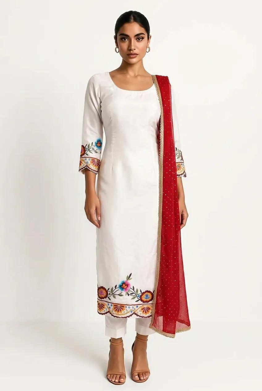 White & Red (Thread Work)