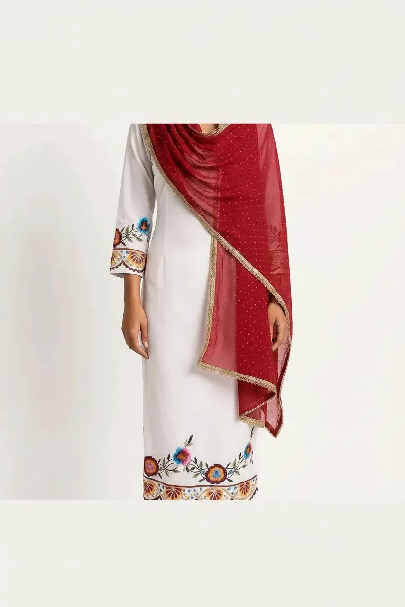 White & Red (Thread Work)